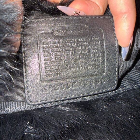 Vintage COACH y2k 3586 Limited EDITION Quilted Rabbit Fur Satin Shoulder Bag - Picture 7 of 8